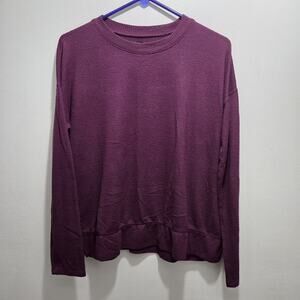 Lucky Brand Women’s Maroon Knit Sweater Size S/P Casual Crew Neck